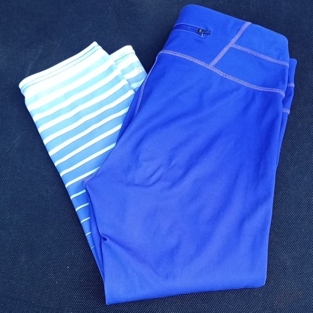 Athleta Vibrant Blue and‎ Striped Jeggings - Picture 2 of 11
